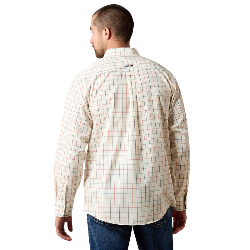 Ariat Men's Wrinkle Free Arctic Wolf West Window Pane Plaid Shirt