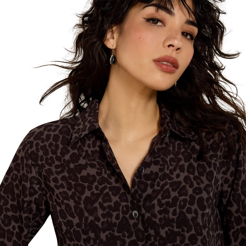 Ariat Women's Grey Leopard Homestyle Shirt