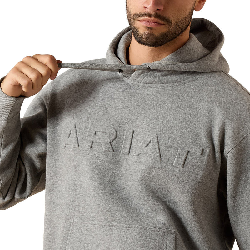 Ariat Men's Grey Embossed Logo Hoodie