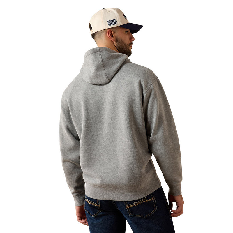 Ariat Men's Grey Embossed Logo Hoodie