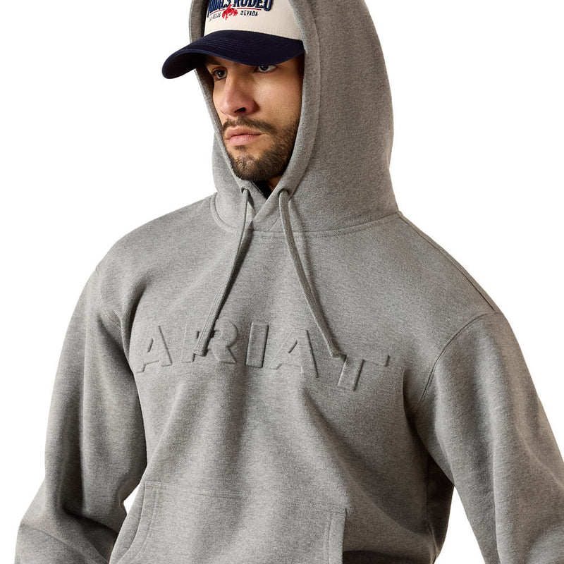 Ariat Men's Grey Embossed Logo Hoodie