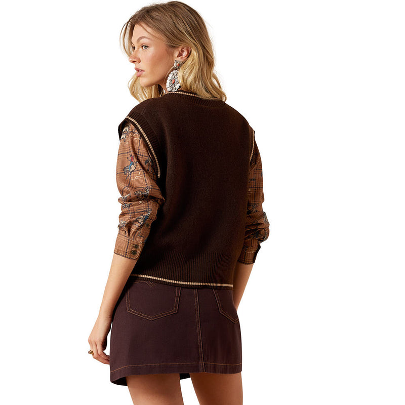 Ariat Women's Chicory Coffee Wichita Sweater Vest