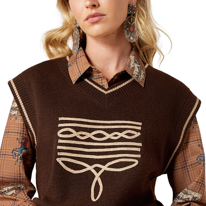 Ariat Women's Chicory Coffee Wichita Sweater Vest