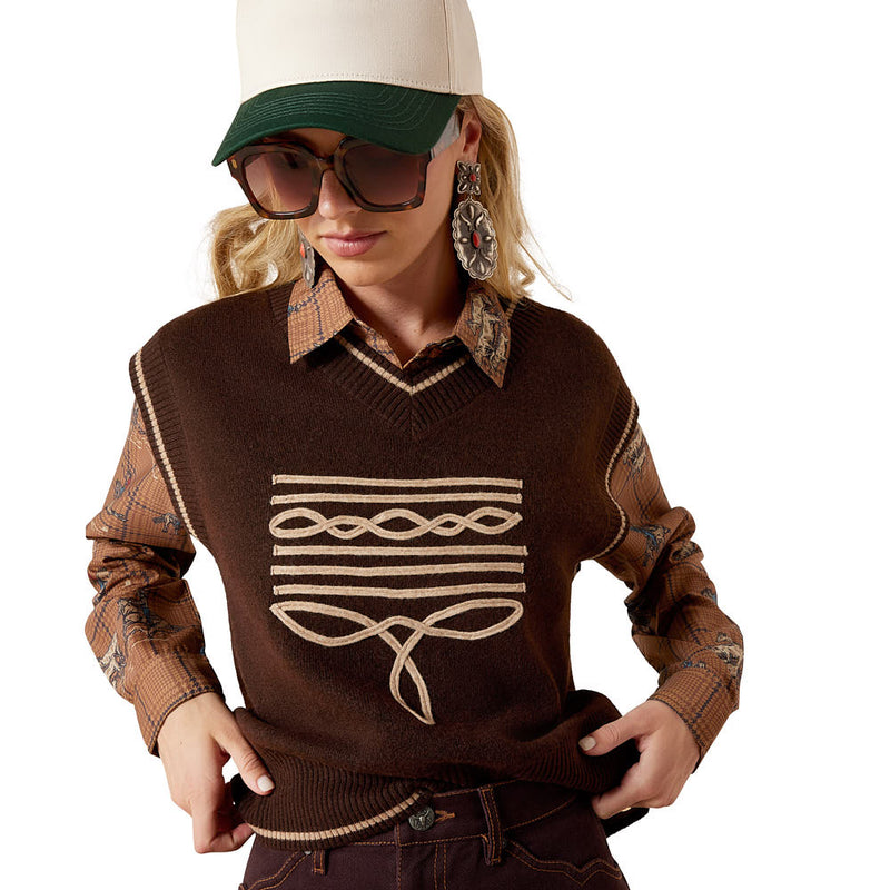 Ariat Women's Chicory Coffee Wichita Sweater Vest