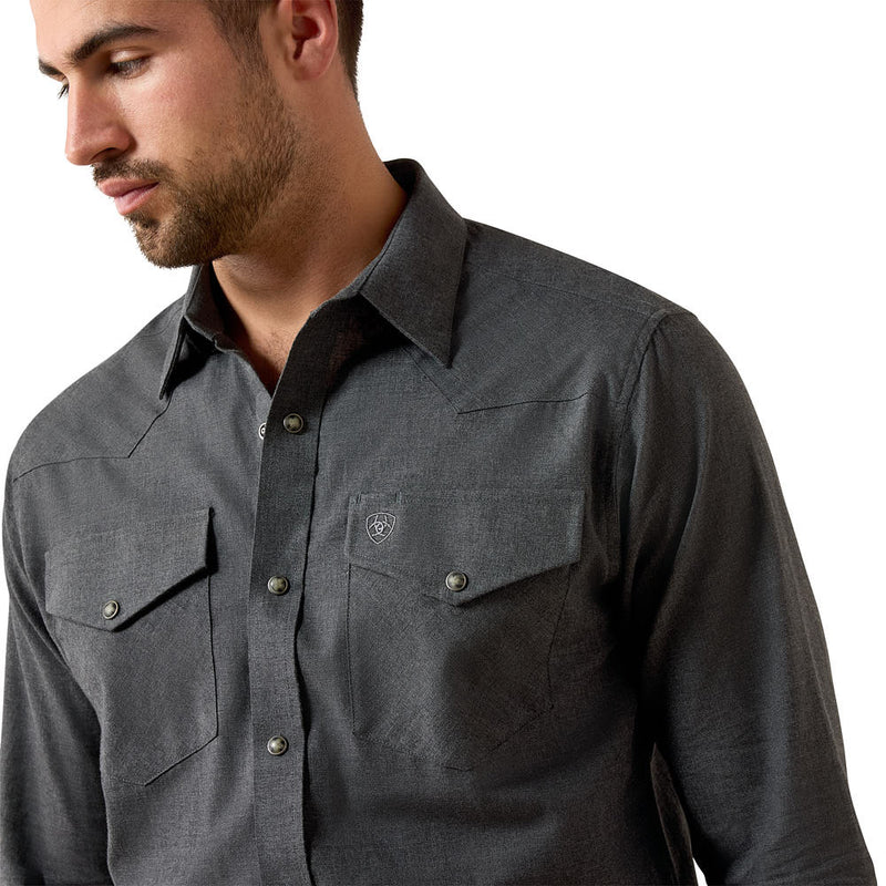 Ariat Men's Charcoal Solid Fitted Shirt