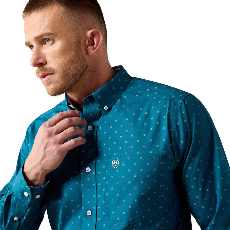Ariat Men's Wrinkle Free Corsair Geo Print Baptiste Shirt