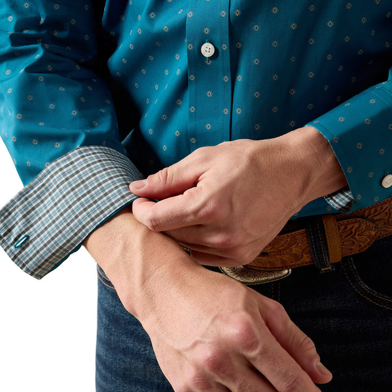 Ariat Men's Wrinkle Free Corsair Geo Print Baptiste Shirt