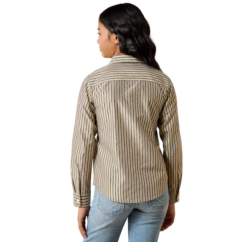 Ariat Girl's Chocolate Stripe Kirby Shirt