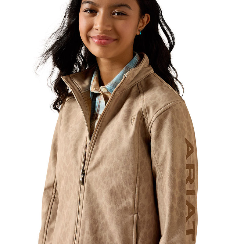 Ariat Girl's Faded Leopard Logo Soft Shell Jacket