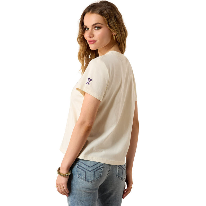 Ariat Women's Cream & Purple Collegiate Darlin' Tee Shirt