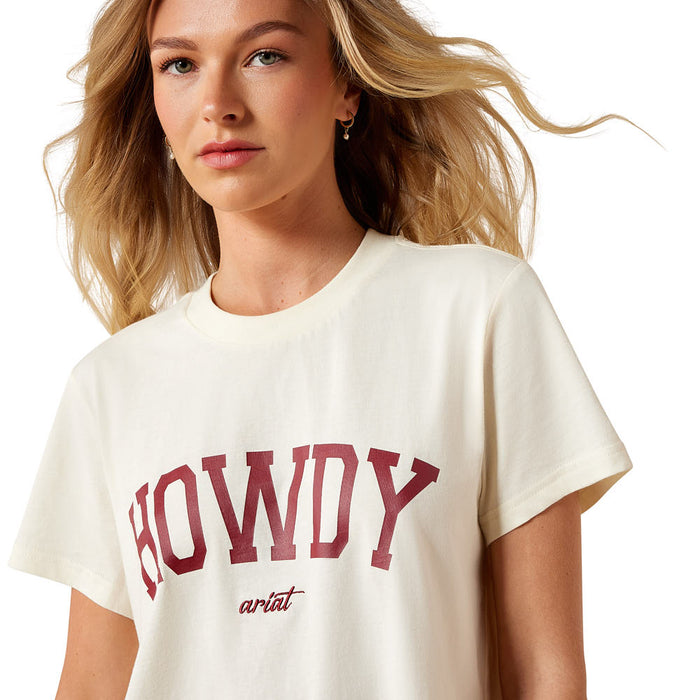 Ariat Women's Cream & Maroon Collegiate Howdy Tee Shirt