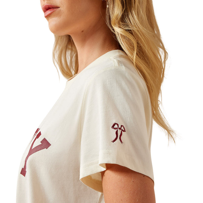 Ariat Women's Cream & Maroon Collegiate Howdy Tee Shirt