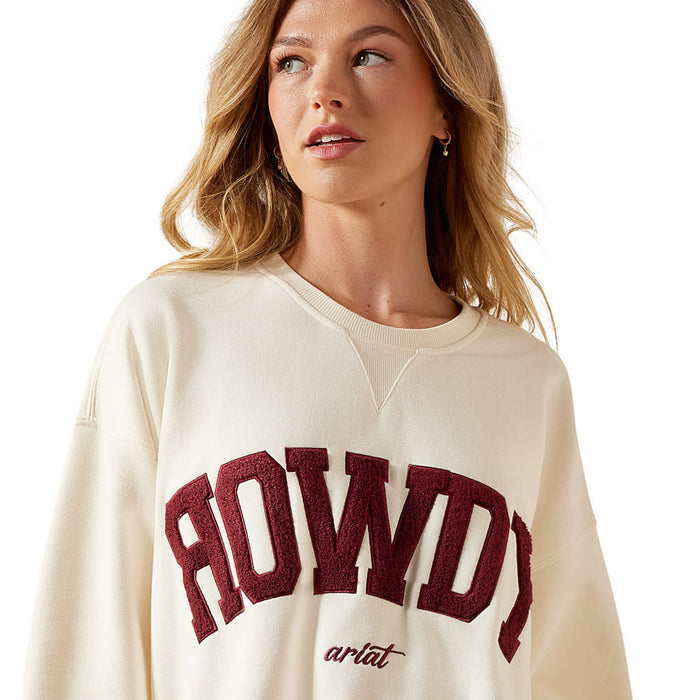 Ariat Women's Cream & Maroon Collegiate Howdy Sweatshirt