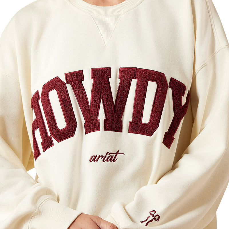 Ariat Women's Cream & Maroon Collegiate Sweatshirt