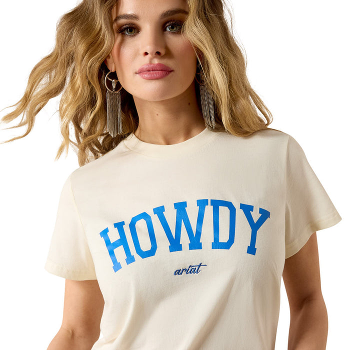 Ariat Women's Cream & Blue Collegiate Howdy Tee Shirt