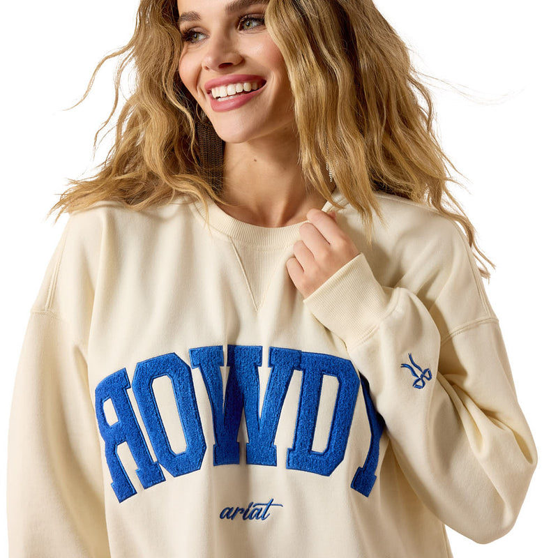 Ariat Women's Cream & Blue Collegiate Howdy Sweatshirt