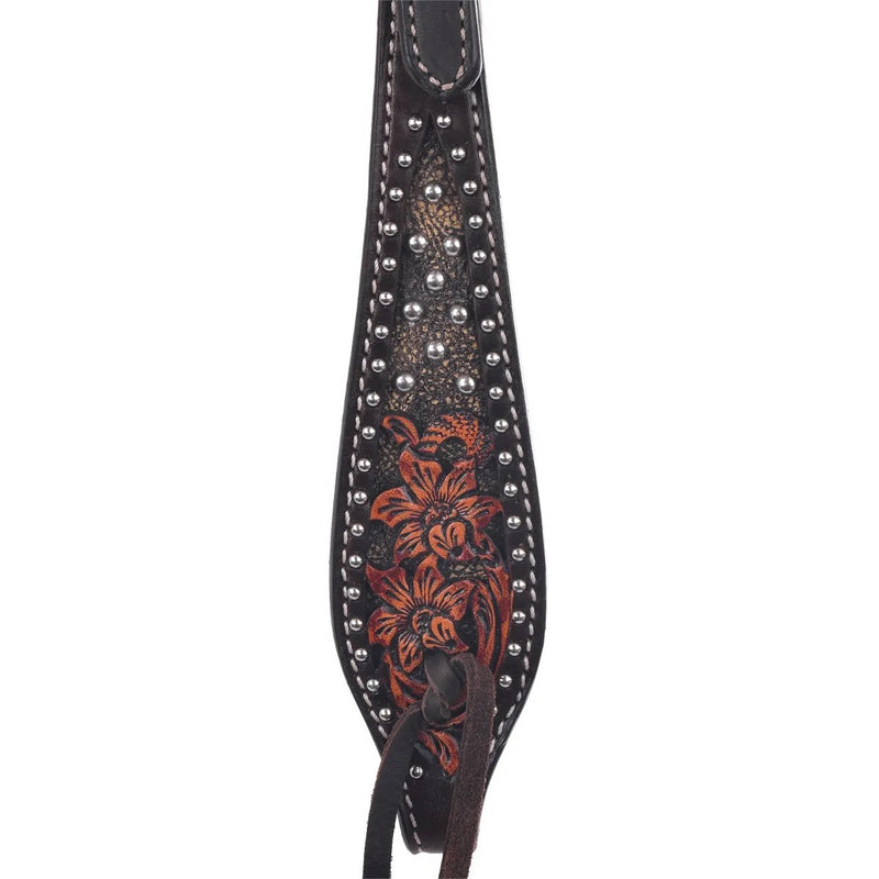 Circle Y Saddlery Dark Flash Arizona Flower Single Ear Headstall