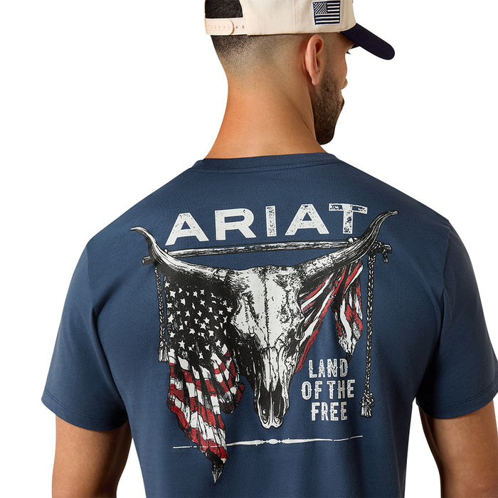 Ariat Men's Blue Dusk Longhorn Patriot Bravery Tee Shirt