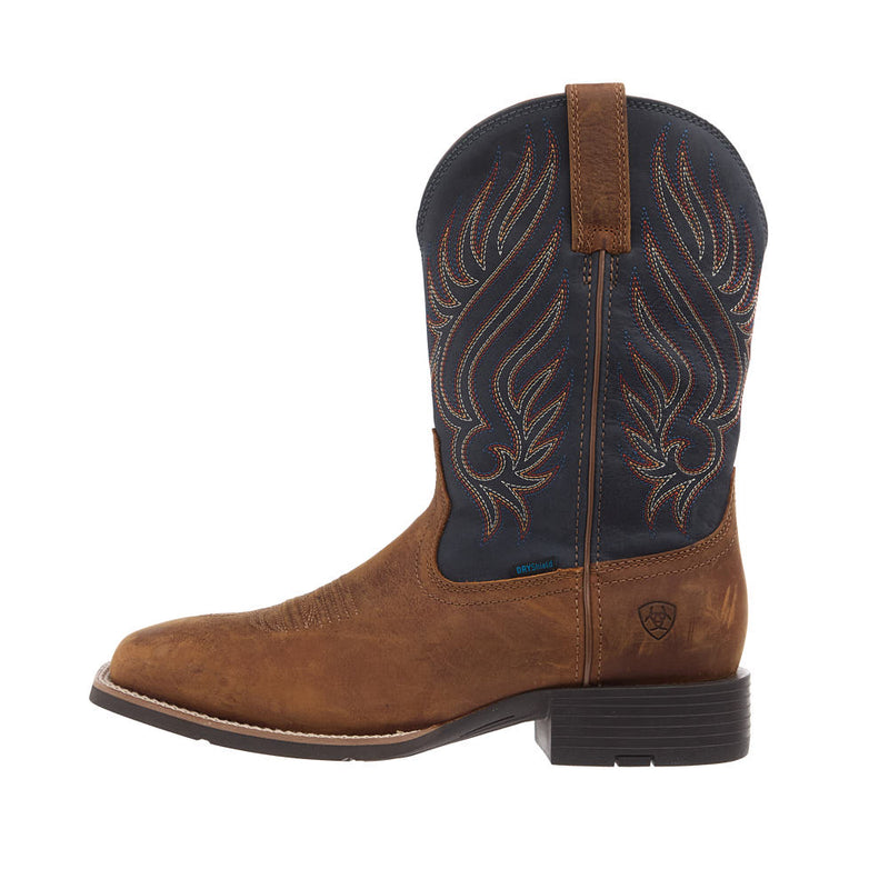 Ariat Men's Sport Riggs Waterproof Tanbark Vamp 11in Blue Nights Top