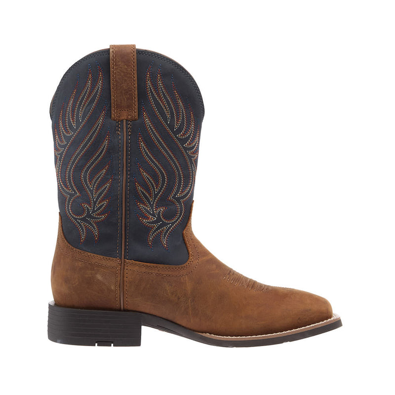 Ariat Men's Sport Riggs Waterproof Tanbark Vamp 11in Blue Nights Top
