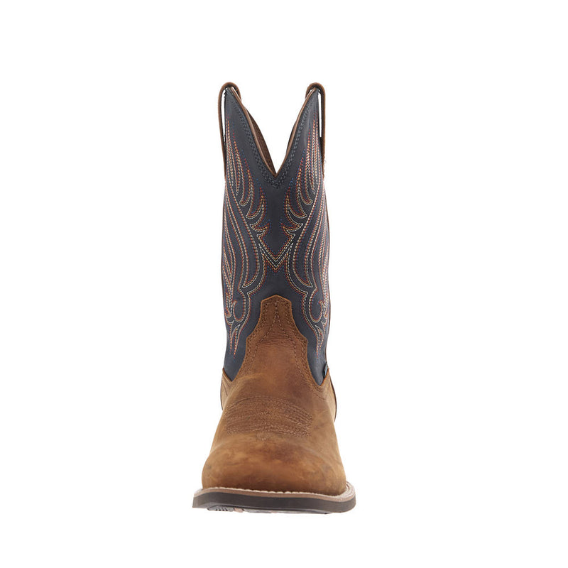 Ariat Men's Sport Riggs Waterproof Tanbark Vamp 11in Blue Nights Top