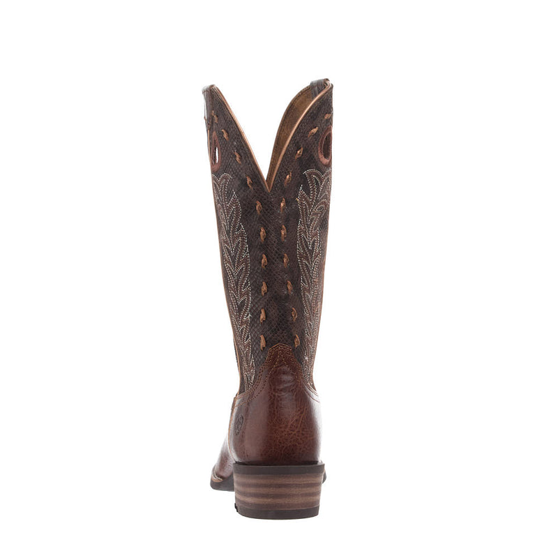 Ariat Women's Lucera Deepest Tan Vamp 12in Chocolate Snake Print Top Boot