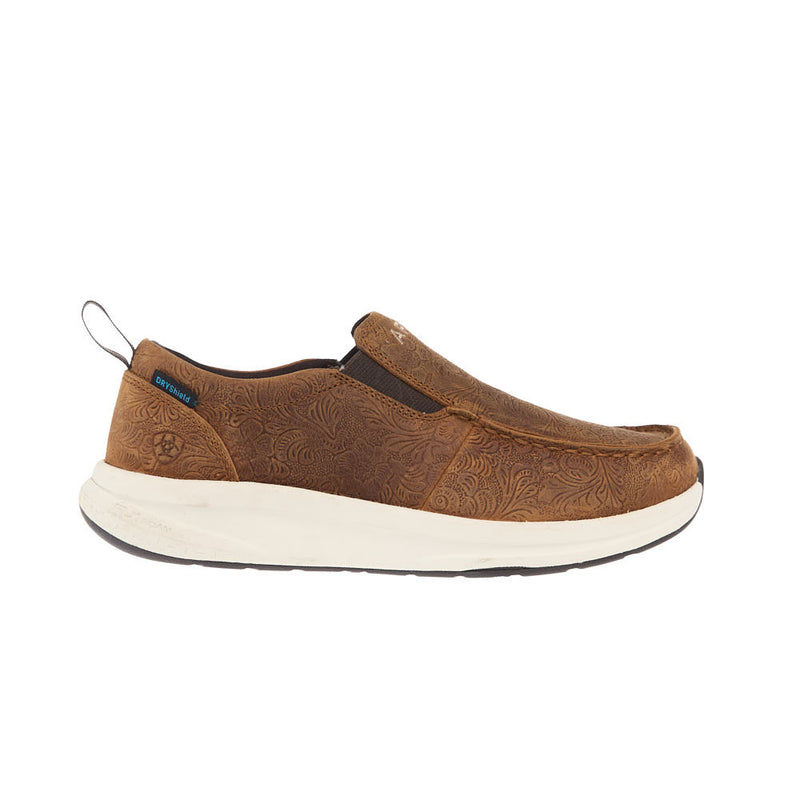 Ariat Women's Buckeye Waterproof Tooled Brown Slip On