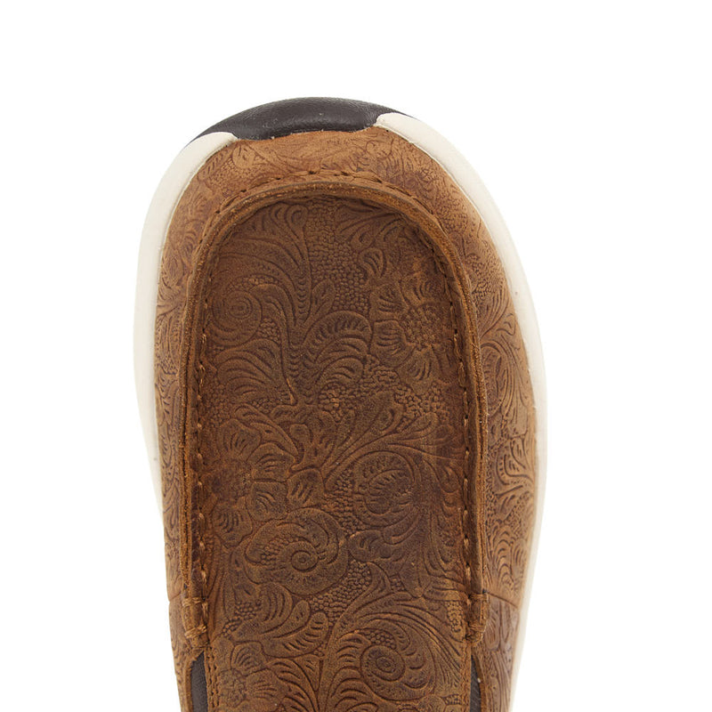 Ariat Women's Buckeye Waterproof Tooled Brown Slip On
