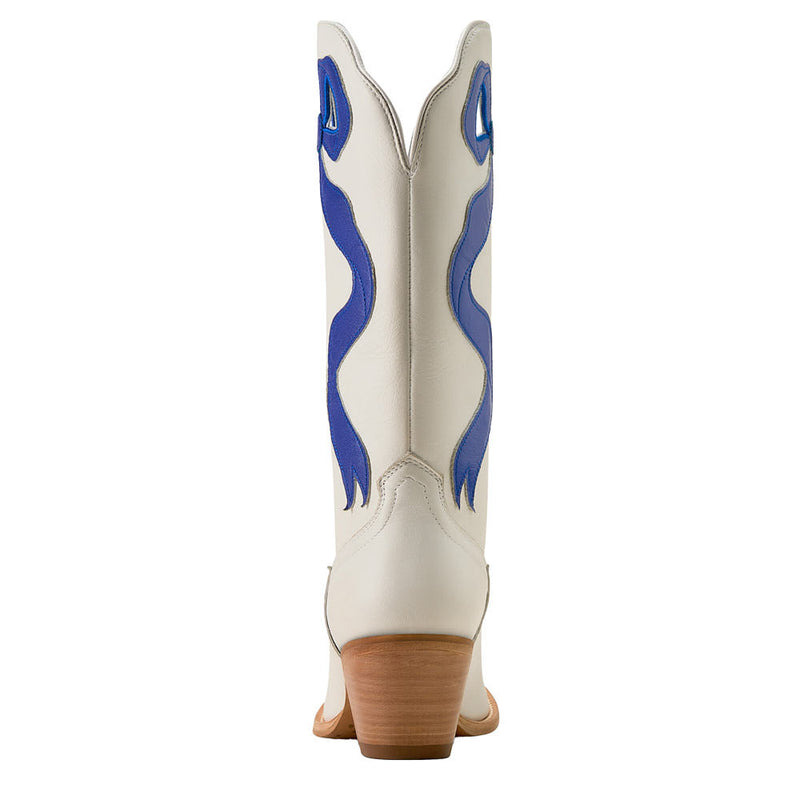 Ariat Women's Beaux Ivory Vamp 13in Wild Blue Bow Top Boot