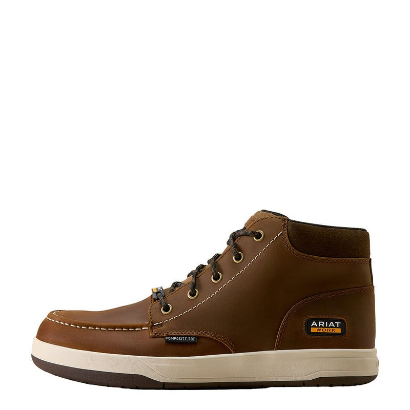 Ariat Men's Outmatch Distressed Brown Mid Composite Moc Toe Work Shoe