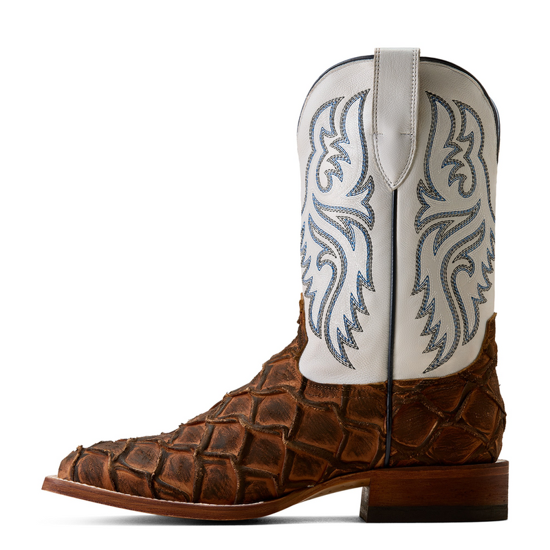 Ariat Men's Riverside Cognac Bass Print 11in Basic White Top