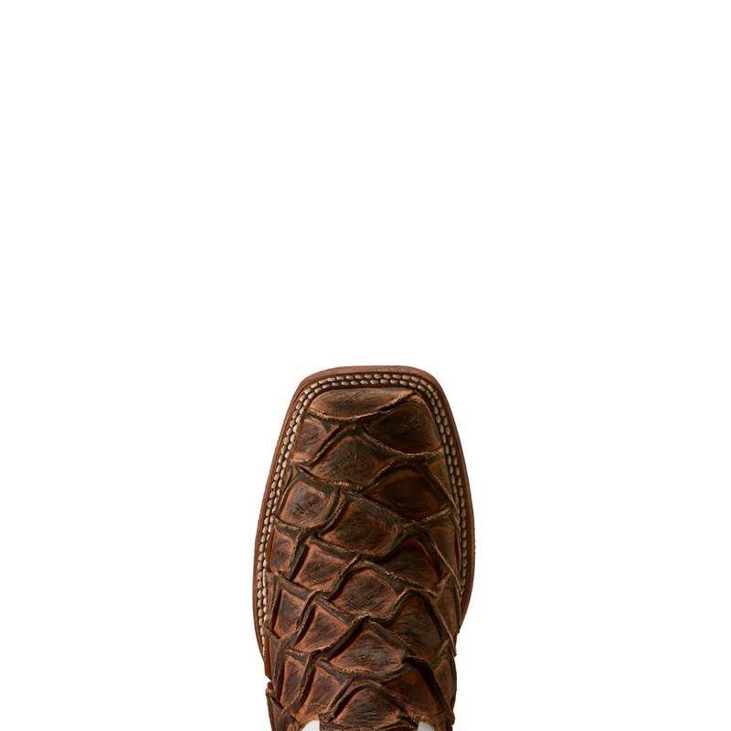 Ariat Men's Riverside Cognac Bass Print 11in Basic White Top