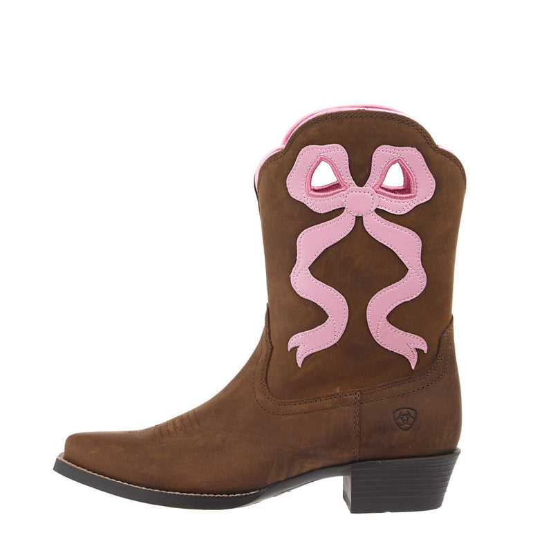 Ariat Kid's Lil Beaux Distressed Brown Vamp 8in Matching Top