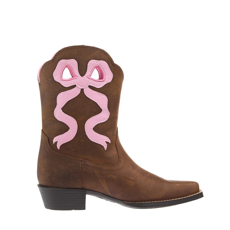 Ariat Kid's Lil Beaux Distressed Brown Vamp 8in Matching Top