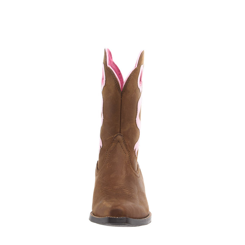 Ariat Kid's Lil Beaux Distressed Brown Vamp 8in Matching Top