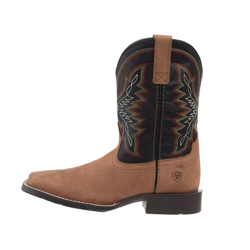 Ariat Kid's Hybrid Rancher Dusted Brown Vamp 8in Black Top
