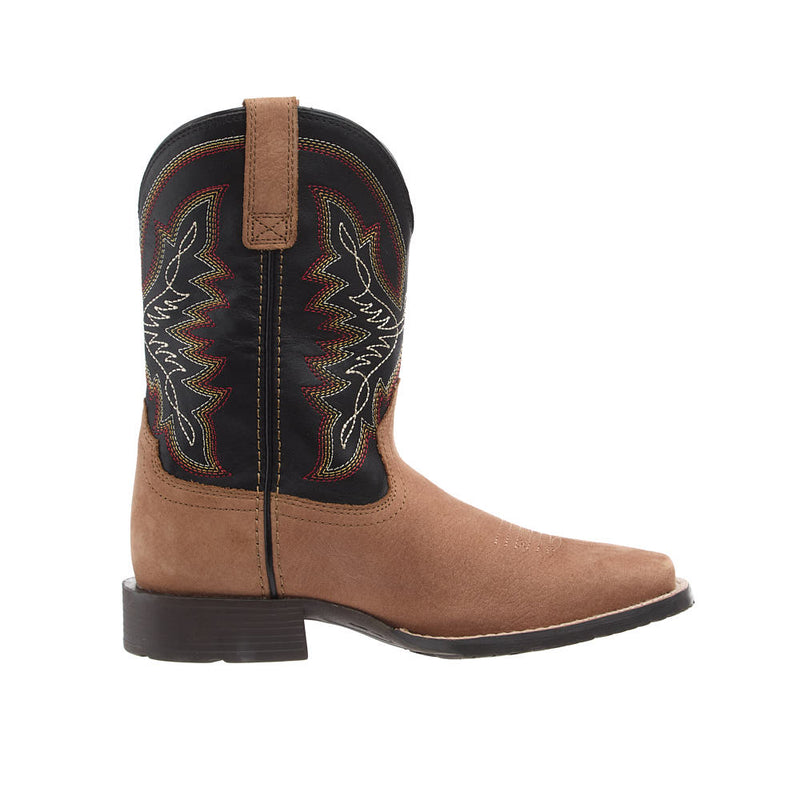 Ariat Kid's Hybrid Rancher Dusted Brown Vamp 8in Black Top