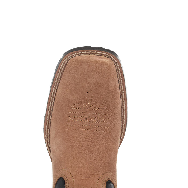 Ariat Kid's Hybrid Rancher Dusted Brown Vamp 8in Black Top