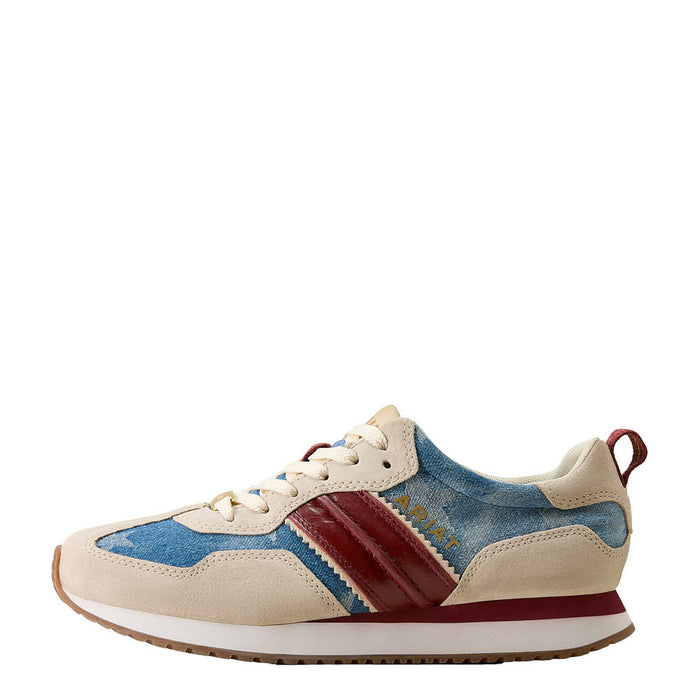Ariat Women's Tan Suede Denim Stars Ranch Runner Tennis Shoe