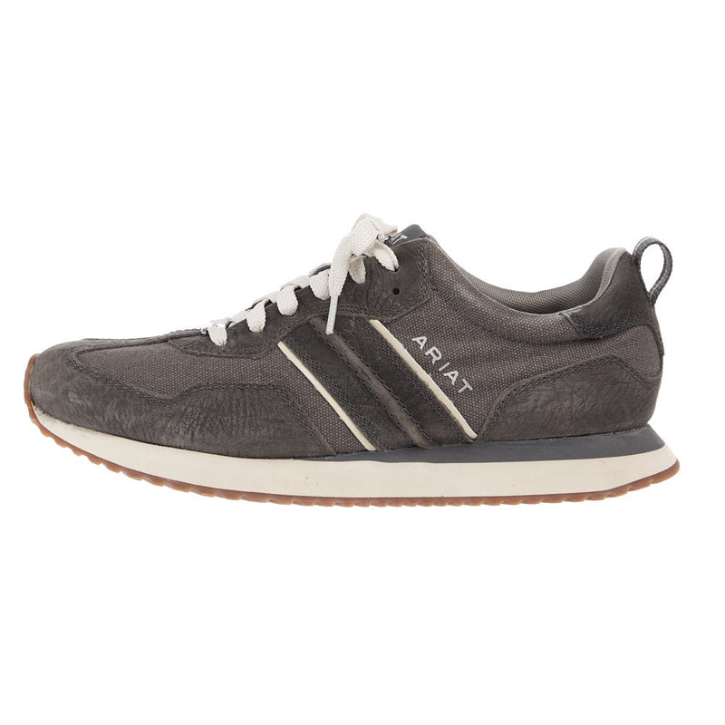 Ariat Men's Ranch Runner Charcoal Grey Hippo Print Charcoal Canvas Casual