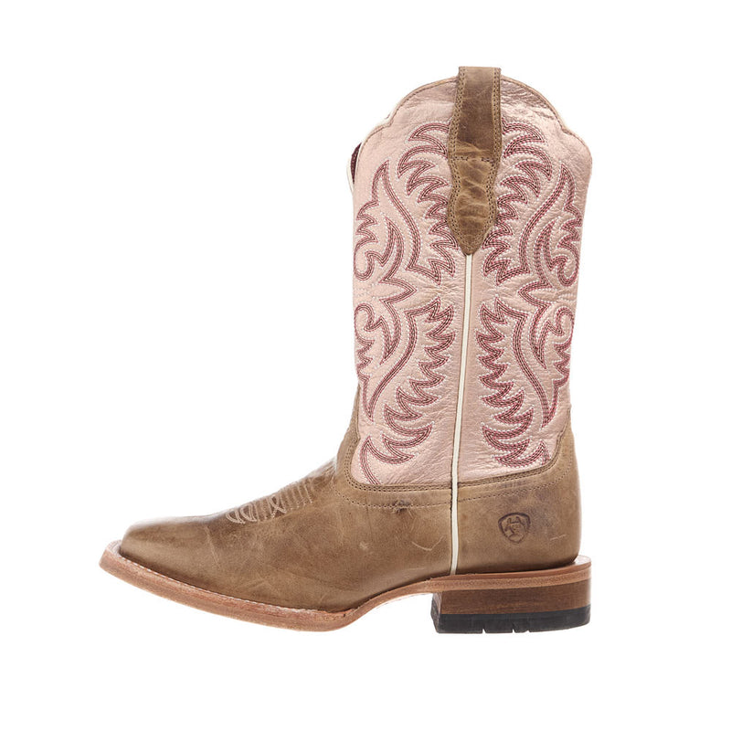 Ariat Women's Frontier Drift Tan Vamp 11in Coral Embroidered Top Boot