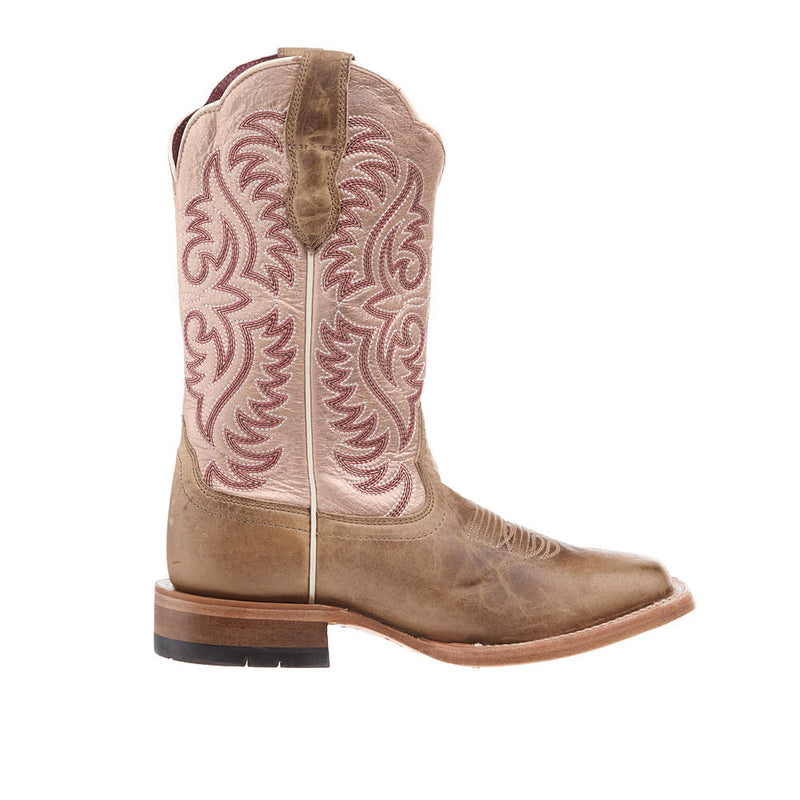 Ariat Women's Frontier Drift Tan Vamp 11in Coral Embroidered Top Boot