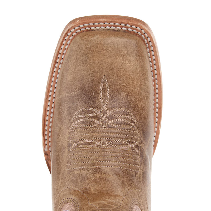 Ariat Women's Frontier Drift Tan Vamp 11in Coral Embroidered Top Boot