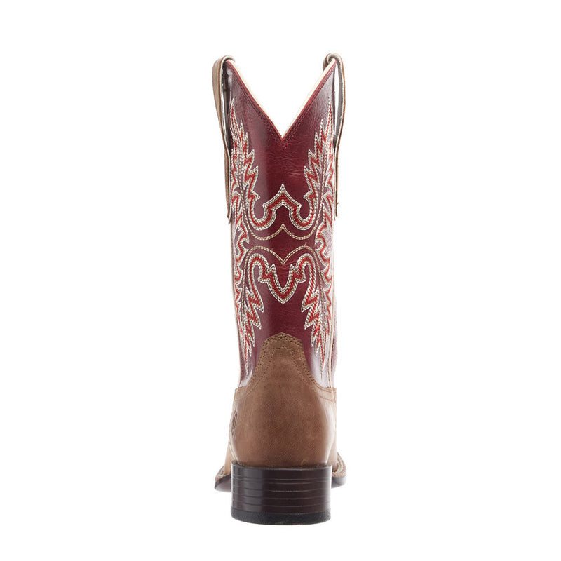 Ariat Women's Canyon Point Desert Sand Vamp 11in Red Embroidered Top Boot