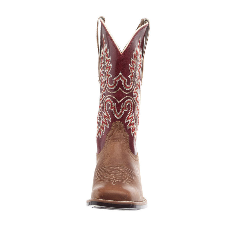 Ariat Women's Canyon Point Desert Sand Vamp 11in Red Embroidered Top Boot