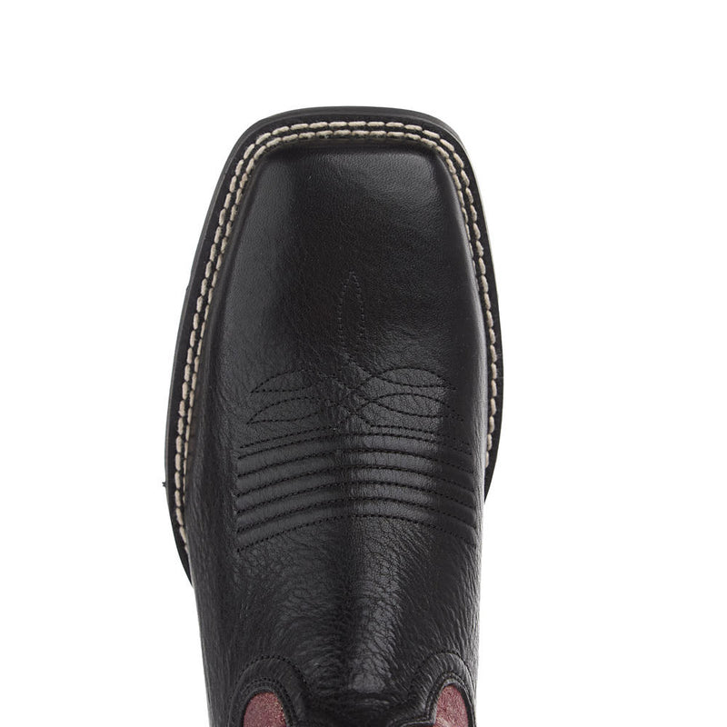 Ariat Women's Round up Holly Obsidian Vamp 12in Fairy Berry Top Boot