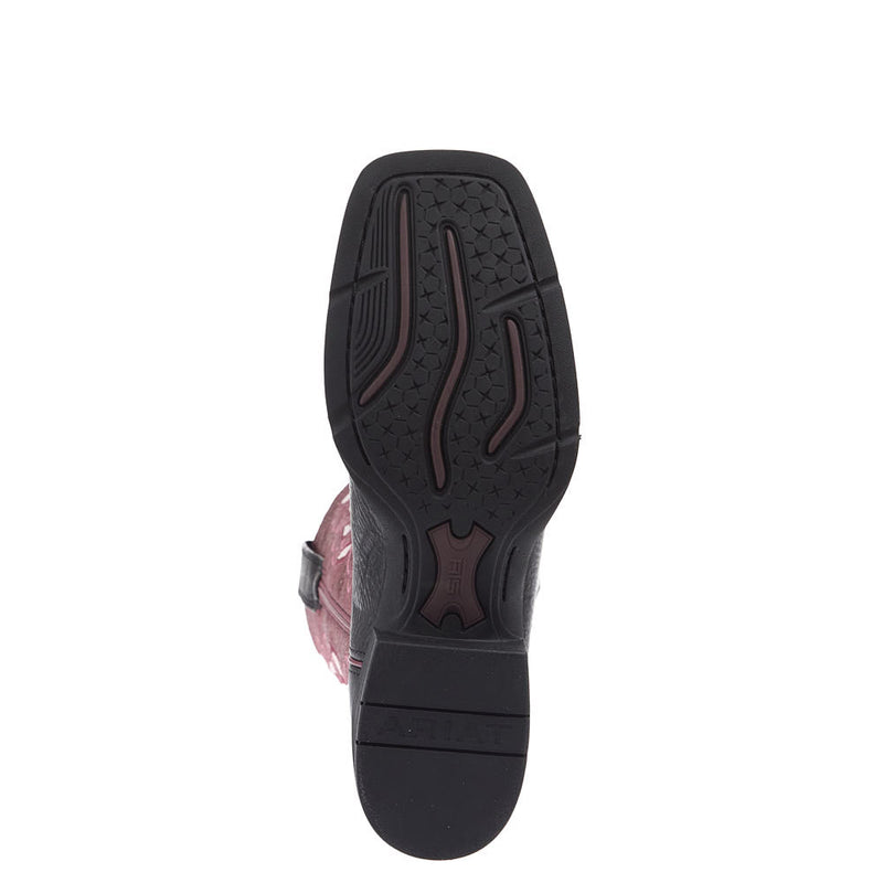 Ariat Women's Round up Holly Obsidian Vamp 12in Fairy Berry Top Boot