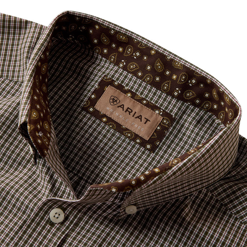 Ariat Men's Grape Leaf Plaid Wrinkle Free Reed Shirt