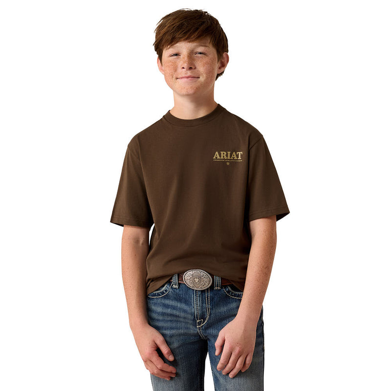 Ariat Boy's Turkish Coffee Mountain Bull Tee Shirt