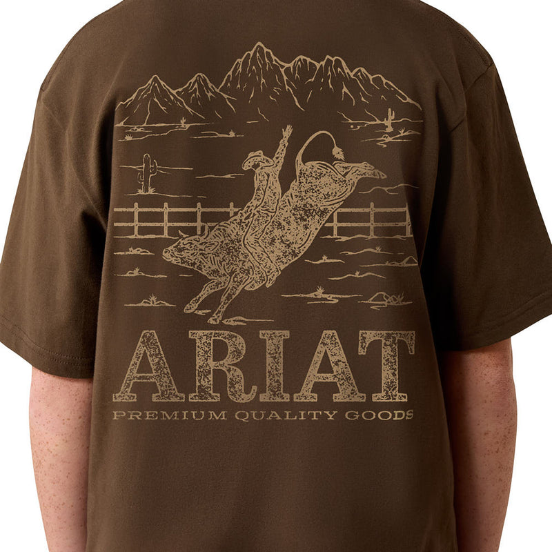 Ariat Boy's Turkish Coffee Mountain Bull Tee Shirt
